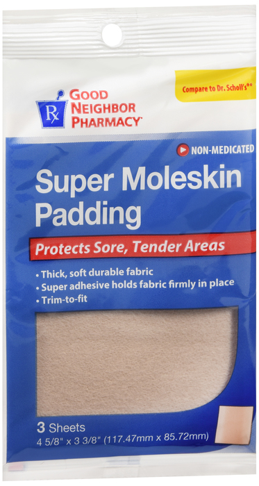 Top Care Super Moleskin Padding, 3 each