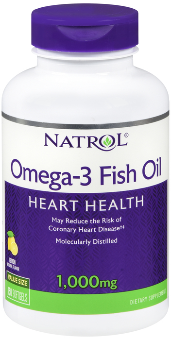 Omega-3 Fish Oil, Molecularly Distilled Softgels