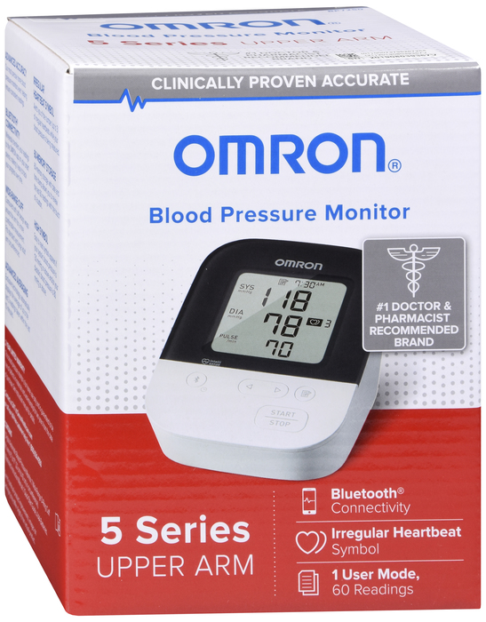 Omron 5 Series Wireless Upper Arm Blood Pressure Monitor - 60 Readings